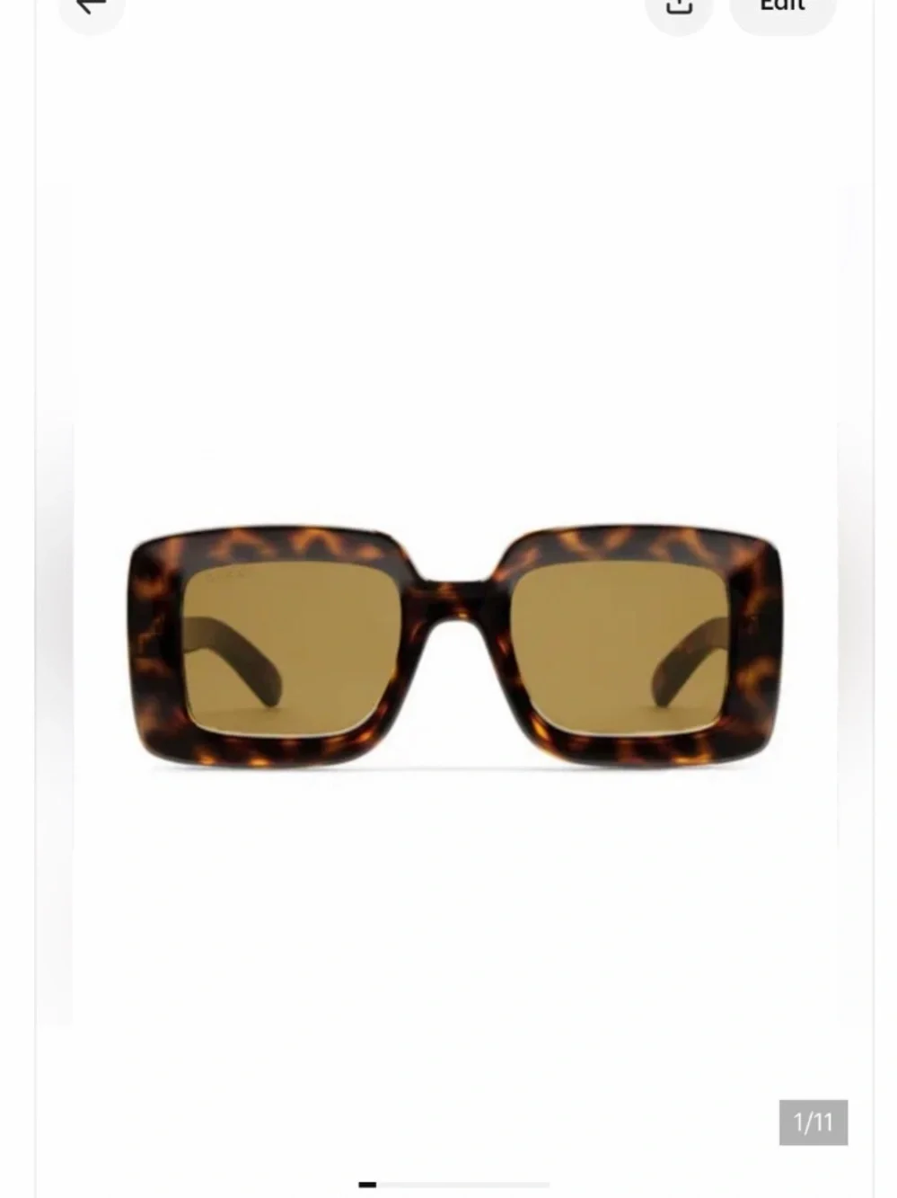 Gucci Square Tortoise Sunglasses.